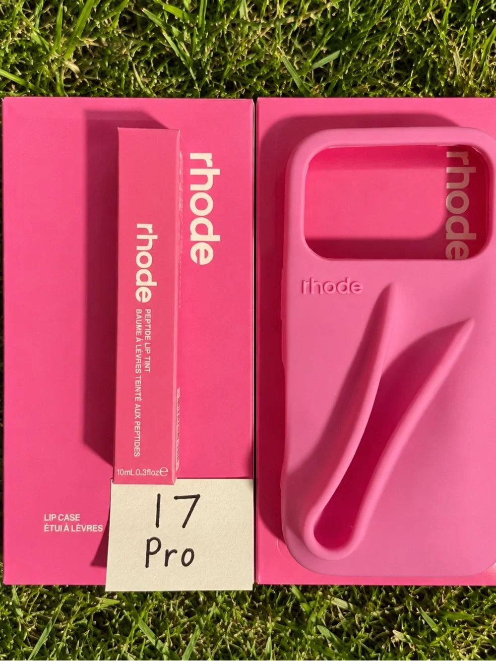 RHODE Pink Lip Case with Matching Lip Tube for iPhone 17 Pro